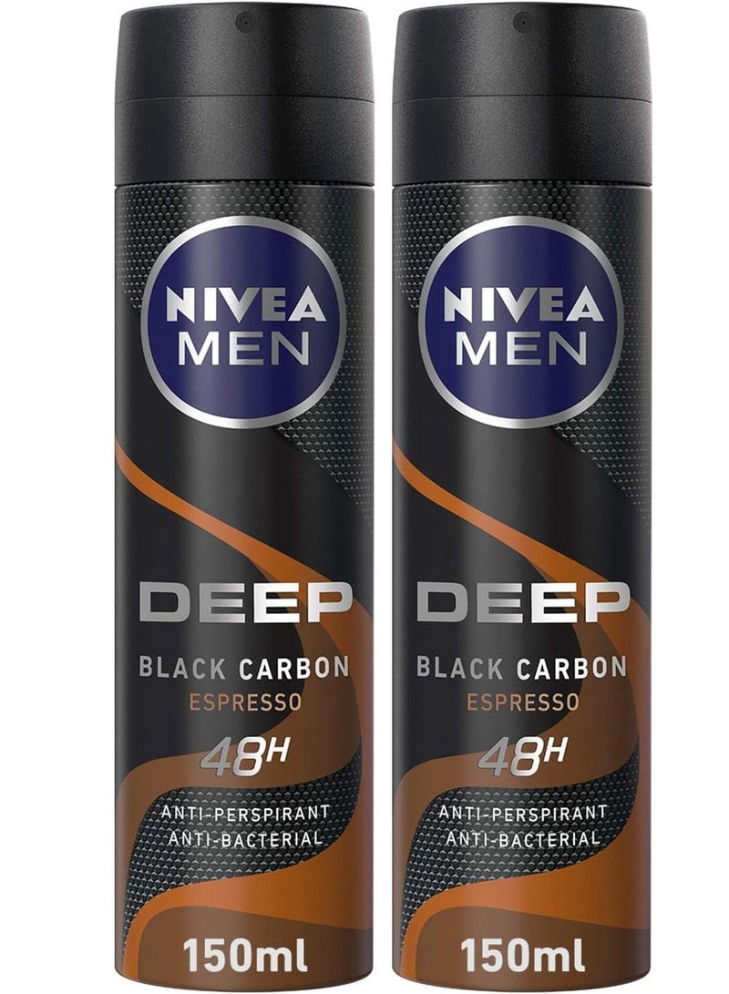 نيفيا عبوتين من نيفيا مزيل عرق رجالي عميق بالاسبريسو 150 مل - Image 2